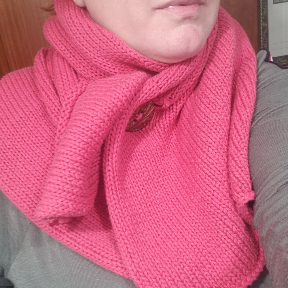 NWT Fuschia Pink Wrap Scarf Jabot multi - function / style